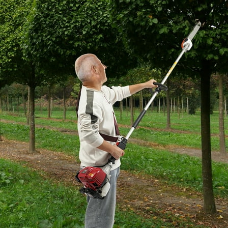 Elevate Your Yard Work: 4-Stroke 140F Gas Pole Saw with 12" Bar and Chain, 1.5M Extension for Safe and Efficient Trimming