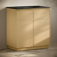 thumbnail image 4 of St. Tropez 36" Freestanding Bathroom Vanity in Natural Oak with Black 3-Hole Widespread Sink Top, 4 of 7