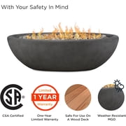 Real Flame Riverside 58 Oval Concrete Propane Fire Pit in Shale