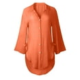 thumbnail image 4 of Patlollav Womens Tops Single Breasted Long Sleeve Shirt Loose Lapel Blouse with Pockets on Ladies, 4 of 6