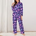 thumbnail image 2 of Daiia Skull rainbow color for Women's Long-Sleeved Pajama Set – Soft & Comfortable Sleepwear Button-Up Pajamas Cozy Lounge Wear-Large, 2 of 7