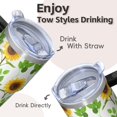 thumbnail image 4 of Sunflower 20oz Stainless Steel Tumbler with Handle and Straw – Insulated Travel Cup with Sliding Lid, 360° Full Wrap Printed Mug for Home, Outdoor & Sports Use, Foral, 4 of 6