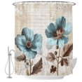 thumbnail image 2 of Spring Floral Vintage Shower Curtains for Bathroom, Retro Teal Tulips Botanical Summer Waterproof Fabric Shower Curtain, Decorative Bathroom Curtain for Bathtub, 72"x72" , No Hooks Included, 2 of 9