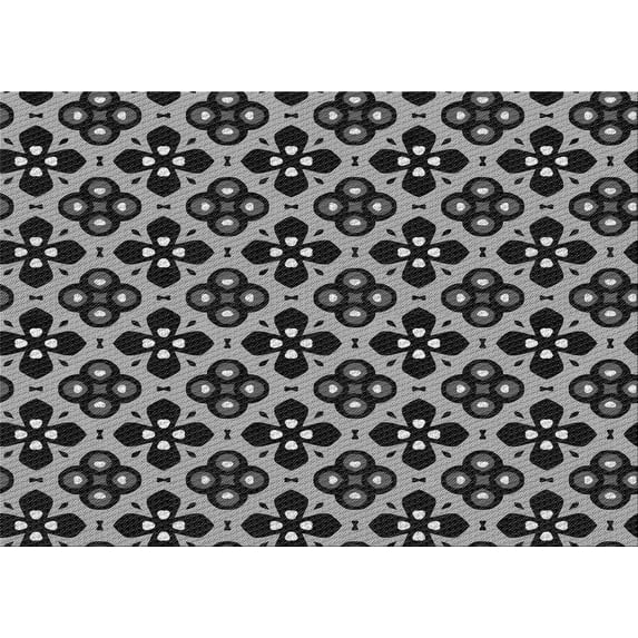 Ahgly Company Indoor Rectangle Patterned Charcoal Black Area Rugs, 2' x 5'