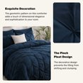 thumbnail image 3 of Sheet&Joy 7 Pieces Pinch-Pleated Comforter Set, Navy Blue Full Size, 3 of 8