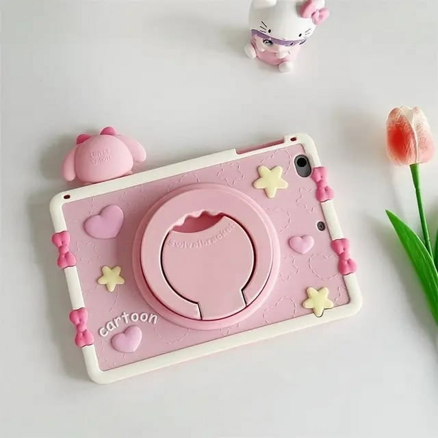 2024 Sanrio Melody Case For iPad 10th Pro 11 Cover For iPad 9th 8th 7th 10.2 Air 5 4 Mini 4 5 6 360 Degree Rotation Protective Shell LXY