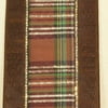 Brown and Green Plaid with Border Wired Craft Ribbon 4" x 20 Yards