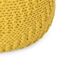 thumbnail image 5 of GDF Studio Beryl Indoor Modern Knitted Cotton Round Pouf, Yellow, 5 of 7