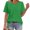 Green, variant on Women's Casual Fashion Puff Sleeve Top Round Neck Short Sleeve Blouse Loose Comfy Basic T-Shirt, Sky Blue XXL
