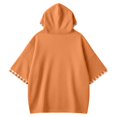 thumbnail image 5 of Arlun Women's Fall for Jesus He Never Leaves Hoodies Drop Shoulder 3/4 Sleeve Hooded Sweatshirt Vintage Plaid Pumpkin Maple Leaf Print Casual Loose Pullovers Orange XL, 5 of 5