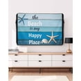 thumbnail image 3 of The Beach Is My Happy Place Outdoor TV Cover 60 to 65 inch Starfish Shell Blue Wood Grain Waterproof Dustproof TV Covers for Outside with Zipper Remote Control Pocket Flat Screen Protectors, 3 of 7