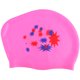 thumbnail image 1 of Gorro de natación de silicona con estampado de estrellas, impermeable, para piscina, para cabello largo, con protección para las orejas, para mujer (rosa), 1 of 5