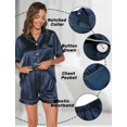 thumbnail image 6 of Short Sleeve Satin Pajama Set for Women - Button Down Sleepwear Top with Shorts Valentine's Gift Pajamas Set 2 Piece Silk Loungewear,S-XXL, 6 of 12