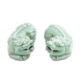 thumbnail image 3 of NOVICA Handmade Celadon Ceramic Sculptures Cultural Green Thailand Good Fortune Dragon [ 2.6in H x 6.5in W x 3.5in D] 'Pi Xiu'(Pair), 3 of 6