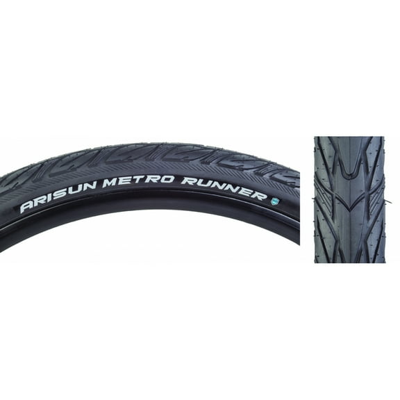 Arisun Metro Runner 27.5 x 1.75 Clincher Wire TPI 75 Black/Black Reflective