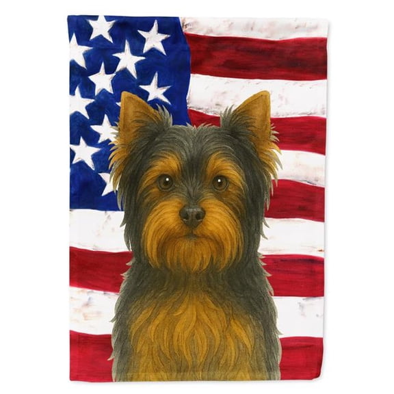 Carolines Treasures WDK6226CHF 40 x 28 in. Black & Tan Biewer Terrier American Flag House Flag