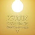 thumbnail image 3 of 12 Pack G25 LED Light Bulbs Dimmable, Round Frosted Vanity Light Bulb for Bathroom, 4.5W(60W Eqv.), 500lm, E26 Base, 2700K Soft White, 3 of 7