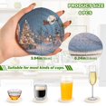 thumbnail image 7 of 6 Pcs Drink Coasters with Holder 3.94in Woven Coasters for Drinks Christmas Night Scene Coaster Set for Protection Table, 7 of 7