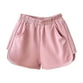 thumbnail image 2 of Cethrio Kids Girls Athletic Shorts, Running Elastic Waist Cotton Loose Summer Shorts Pink Size 3-4 T, 2 of 7