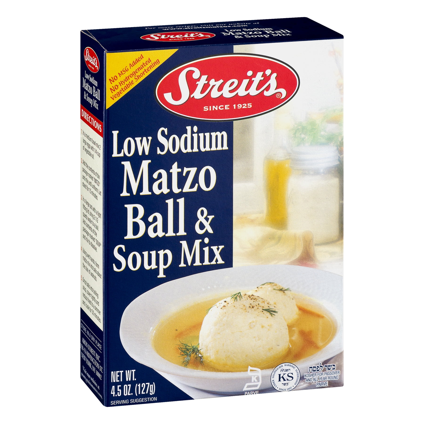 Streit's Matzo Ball & Soup Mix-Low Sodium KPY, Matzo Ball & Soup Mix-Low Sodium KPY 128g