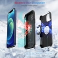 thumbnail image 2 of Hidden Series Compatible with iPhone 12 Case 5G, [Heat Dissipation] [No Fall-Off Kickstand] 360° Metal Ring, 15Ft Military Grade Shockproof Phone Case for iPhone 12 6.1 Inch, Black, 2 of 7