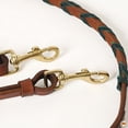 thumbnail image 3 of 8 Feet Hilason Western Horse American Leather Laced Barrel Roper Reins Brown/Pacific Blue, 3 of 4