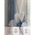thumbnail image 6 of Elegant Floral Sheer Curtains 96 Inch Length 2 Panels Set, Modern Blue Butterfly Flowers Burlap Voile Window Treatment Semi Sheer Long Curtains Drapes for Bedroom/Living Room/Kitchen 52"x96"x2, 6 of 7