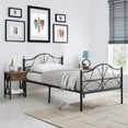 thumbnail image 3 of VECELO 3-Piece Twin Size Bedroom Sets Metal Bed Frame and 2 Brown Nightstands, 3 of 9