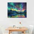 thumbnail image 2 of Acheng Aurora Borealis Canvas Wall Art Northern Lights Prints Painting Artwork for Living Kids Room Bedroom Office Wall Decoration Scenery Framed Picture Decor Panel Ready to Hang 20x16in, 2 of 6