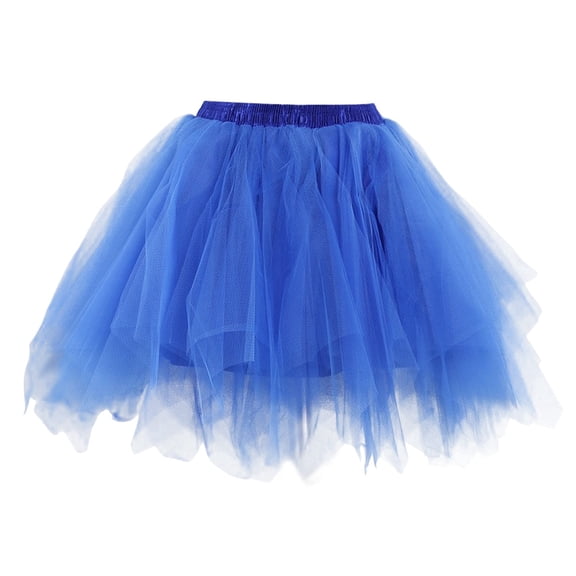 HJYCHN Tutu Skirt Soft Mesh Tutu Skirt for Women Party Carnival Long Formal Dress or Performance Ballet Skirt Women Blue L