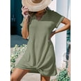 thumbnail image 4 of Cache-maillots pour Femmes à Manches Courtes, Maillot de Bain Décontracté, Bikini, Tenue de Plage, Robe de Plage, S-TTG, Vert Armée, M, 4 of 6