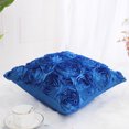 thumbnail image 3 of Unique Bargains 3D Flower Decorative Throw Pillow Cover 16" x 16" Royal Blue, 3 of 8