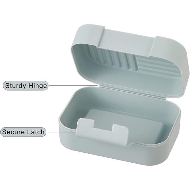 Jabonera De Viaje Con Tapa – Pack 2 Piezas – Estanco Impermeable – Incluye 2 Bolsas De Jabón – Tamaño 13x8.5x6 Cm – Para Hogar, Camping O Gimnasio