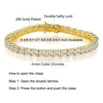thumbnail image 2 of Gold Bracelets for Men and Women 18K Yellow Gold Plated 4.0 Round Cubic Zirconia Classic Tennis Bracelet Size 6-9 Inch, 2 of 7