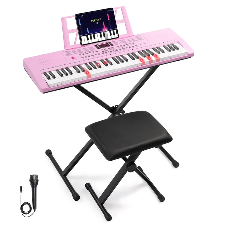 Ktaxon 61 Keys Keyboard Piano with Lighted Keys, X-Stand, Piano