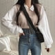 thumbnail image 5 of Blusa de estilo coreano para mujer, blusa falsa de dos piezas con cuello tipo Polo, Tops Y2k, ropa de calle holgada para jóvenes, camisa elegante, 5 of 5