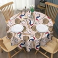 thumbnail image 3 of Pink Baseball Gear Pattern Round Tablecloth 60"x60",Wrinkle Wipeable Table Cloth for Kitchen Dining Room Picnic Patio Party, 3 of 6
