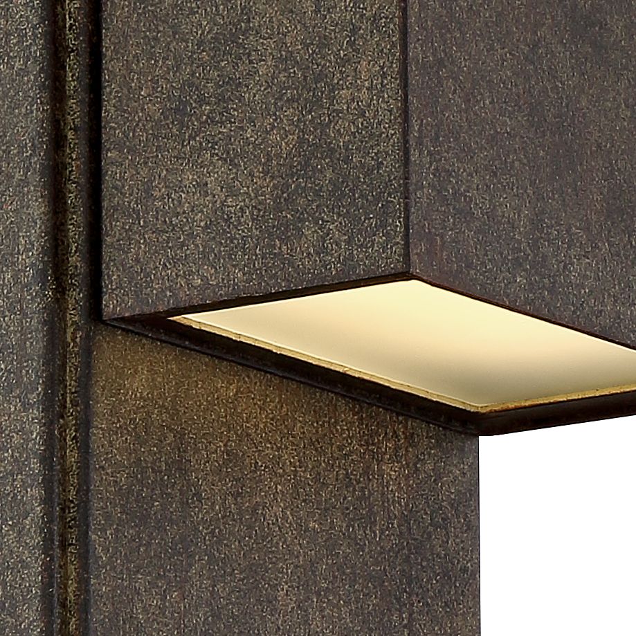Possini Euro Design Modern Outdoor Wall Light Fixture LED Bronze Black Box 8" Frosted Lens Downlight for Exterior House Porch Patio - image 3 of 7
