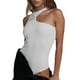 thumbnail image 1 of Body sin mangas Cuello redondo asimétrico Slim Fit Cut Out Body Top de punto para citas, 1 of 6