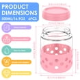 thumbnail image 2 of FUYGRCJ 6 Pack 16.9oz Glass Mason Jars with Silicone Sleeves, Airtight BPA-Free Overnight Oats Containers with Lids, Dishwasher Safe Leak-Proof Meal Prep Jars for Pudding, Yogurt, Snacks, 2 of 11
