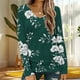 thumbnail image 1 of Ailaofu Long Sleeve Shirts for Women Fall Fashion Basic Trendy V-neck Floral Printed Casual Tops, 1 of 5