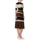 thumbnail image 4 of INSPIRAR CHIC Vestidos de Punto de Rayas para Mujer, Vestido de Suéter Midi de Manga Corta, Talla M, Caqui Oscuro, 4 of 4