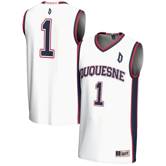 Men's GameDay Greats #1  White Duquesne Dukes  Lightweight Basketball Jersey