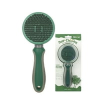 Self-Cleaning Slicker Brush for Pet Shedding and Grooming - Soft Skin Massage Tool Size 7.64x3.03 Inches (Green)