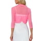 thumbnail image 3 of INSPIRAR CHIC Blusas Semitransparentes para Mujeres Elegantes con Mangas 3/4 Cárdigan Bolero Shrug Rosas 2XL, 3 of 6