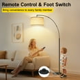 thumbnail image 4 of OUTON Arc Floor Lamp with Remote for Living Room, LED Dimmable Modern Standing Lamps with 4 Color Temperatures, Tall Light for Bedroom, Bigger Linen Shade,(Beige Lampshade), 4 of 10