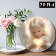 thumbnail image 6 of [Angel Heart Sign] Vintage Round Aluminum Charming Angel Heart Wall Sign _ Heart Motif, Decorative Wall Art, Pre-Drilled Hole, Perfect for Living Room, Halloween & Christmas Gifts 8*8inch, 6 of 6