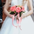 thumbnail image 4 of Künstlicher Hochzeitsstrauß, Brautstrauß, Der Hochzeitsstrauß für Die Zeremonie, Jahrestag, Party Dekoration Hält Rosado Gloria Ramo de novia, 4 of 7