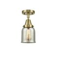 thumbnail image 2 of Innovations Lighting  Caden Bell - 1 Light 5" Flush Mount Silver Plated Mercury/Antique Brass, 2 of 5