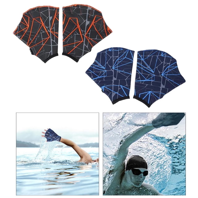 4x Frog Type Girdles Swimming Hand Fins Equipment Hand Paddle Finger Gloves for Aquatic Fitness Diving Aquatic Training Adult Children Macarena Guantes de natación